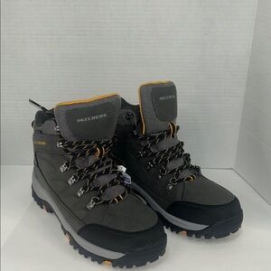 Skechers Men's Charcoal and Black Outdoor Boots